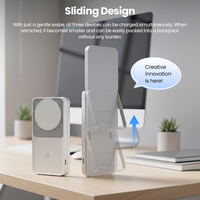 Chargeur sans fil magnétique 3 en 1, charge rapide 15W, type C, chargeur sans fil portable pour téléphone, montre intelligente, écouteurs, logo OEM W18