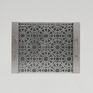 Artisanat en bois sculpté plateau de rangement creux acrylique avec poignée plateau de rangement de bureau monobloc personnalisé - Product Image 1