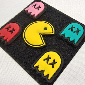 Patchs souples en tissu chenille PVC 3D avec motif dessin animé nostalgique, mini-badges en dentelle, avec boucle auto-agrippante, design personnalisé, multi-usages pour chapeaux - Product Image 4