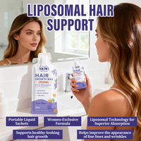OKTW Liposomal Hair Growth Max Liquid Biotin Collagen Keratin soutient la croissance des cheveux, répare le collagène, complément liquide beauté