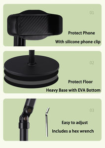 Aluminum Metal <b>Tablet</b> <b>Stand</b> Universal Floor <b>Stand</b> <b>Tablet</b> Mount Mobile Phone Holder Height Adjustable - Product Image 2