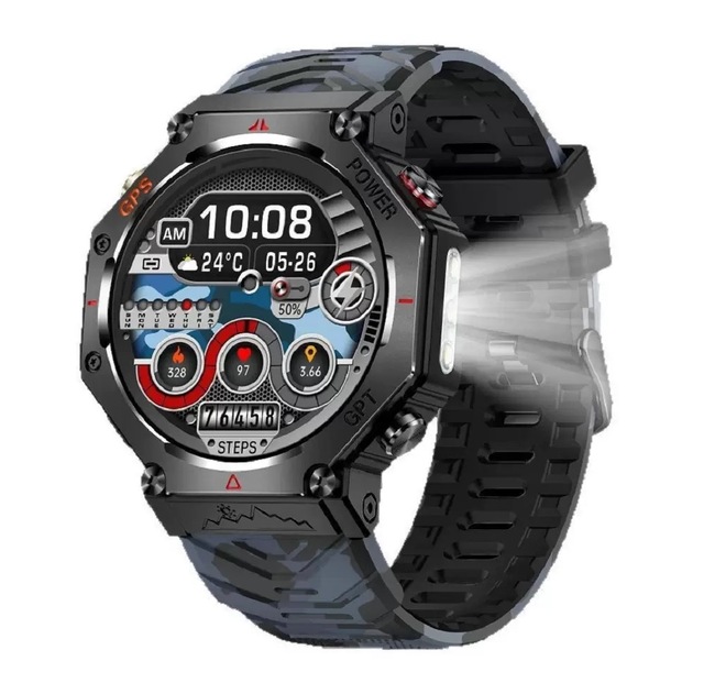 KC91 Chat GPT Smartwatch 1.39 Inch HD Screen 3ATM Waterproof GPS Positioning Heart Rate Monitoring SOS Emergency Light Sports