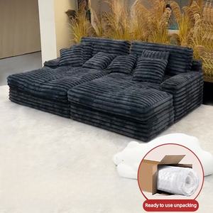 Set di Divani di Lusso in Memory Foam Compresso e Tessuto in Ciniglia per Appartamento Hotel Villa Imballato Sottovuoto per la Massima Praticità - Product Image 4