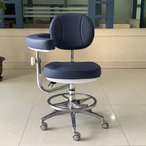 Luxe Kleine Kruk Met Armleuningen Glijdende Aluminium Basis Met Voetbediening Aanpasbare Kleurtechnicus Stoel - Product Image 4