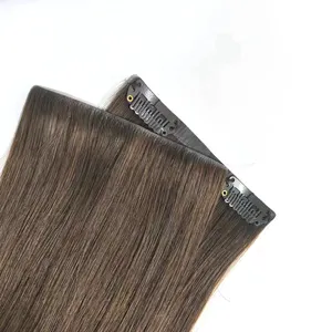 2024 nuovi arrivi 100% capelli umani 20 pollici di lunghezza allungata cuticola Clip invisibile nelle estensioni dei capelli