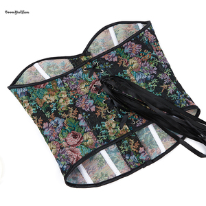 Corsetto Overbust Retrò con 5 Chiusure a Spilla, Fantasia Floreale, Taglie Forti, 12 Stecche in Plastica, Bottoni, Pizzo, Senza Spalline, Controllo Forte, da Donna - Product Image 5