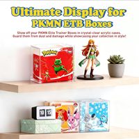 Boîte de présentation en acrylique ETB classique polie ultra-épaisse, résistante aux UV à 99 %, portable, légère et personnalisable, facile à assembler pour les cartes Pokémon