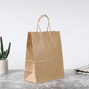 Bolsa de Papel Kraft Ecológica, Desechable y Biodegradable para Comida para Llevar, Supermercado, Compras, con Asas - Product Image 1