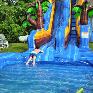 Lớp thương mại ngoài trời vui vẻ sân sau Công viên trượt nước bơm hơi với hồ bơi giật gân cho trẻ em và người lớn - Product Image 6