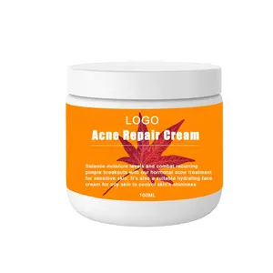 Crème blanchissante de traitement à l'acide salicylique naturel biologique de marque privée crème délicate et lisse pour le rétrécissement des pores crème anti-acné pour le visage