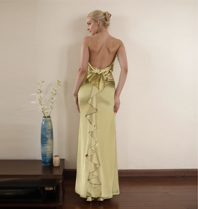 女式优雅奢华无袖吊带马克西连衣裙定制尺寸别致晚礼服舞会派对风格新款长款平纹细布设计 - Product Image 2