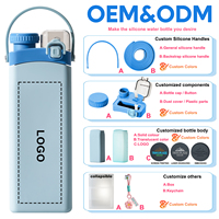 Bouteille d'eau de sport en silicone de 600 ml pour les voyages en plein air, randonnée portable, bouteille d'eau pliable, enfant, retour à l'école, légère