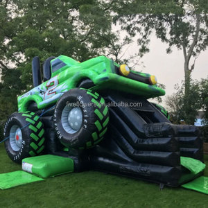 Château gonflable Monster Truck de qualité commerciale, robuste, sur le thème du camion tout-terrain, avec toboggan, à vendre - Product Image 1