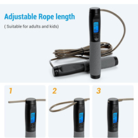 EIGFOH Corde à sauter sans cordon avec poignées ergonomiques et écran LCD, système de fitness durable pour l'exercice en intérieur