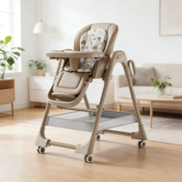 Chaise haute de sécurité multifonctionnelle 3-en-1 réglable et luxueuse pour bébé de 0 à 12 mois, siège pivotant pliable en PP
