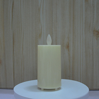 Bougie LED sans flamme en plastique, à piles rechargeables intégrées, effet vacillant, couleur ivoire, pour décoration intérieure