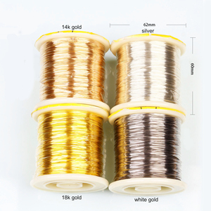 Fil d'artisanat en cuivre plaqué or et argent 18 carats 14 carats Flexible <span class=keywords><strong>pour</strong></span> la fabrication de <span class=keywords><strong>bijoux</strong></span> à bricoler soi-même en gros 250g par rouleau - Product Image 2