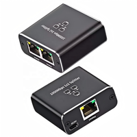 Splitter Ethernet 1000Mbps 1 ke 2 Kecepatan Tinggi, Splitter LAN Gigabit dengan Kabel Daya USB, Splitter RJ45 untuk Kabel Cat5/5e/6/7/8