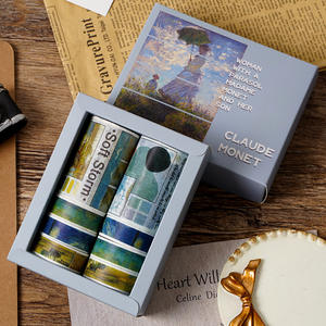 Libreta de Direcciones <span class=keywords><strong>Van</strong></span> <span class=keywords><strong>Gogh</strong></span> A5, Estilo Impreso con Cubierta de Papel Grueso, Encuadernación Cosida con Hilo, Notas Adhesivas, Cinta Washi, Juego de Plumas Estilográficas - Product Image 3