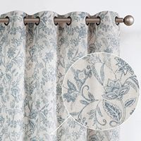 XinLan Drapé Rideaux Ready Made Chambre Imprimé Floral Couleur Naturelle Lin Léger Sheer Rideau pour la Maison