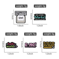 Divertidos pines de esmalte con código de programación, insignias de solapa personalizadas de ciencia, matemáticas y física, broche para mochila, chaqueta, accesorios, regalo