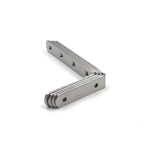 Support d'angle en acier inoxydable en forme de L 125x75x20mm, quincaillerie de fixation pour meubles - Product Image 3