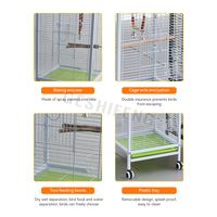 Cage à oiseaux en fil métallique légère et mobile de style moderne pour l'intérieur et l'extérieur avec accessoires
