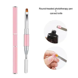 Nuevo Juego de 1/3 Pinceles para Decoración de Uñas, Pincel Pequeño para Manicura Francesa, Pincel para Gel Constructor 2 en 1, Diseño XJS01 - Product Image 5