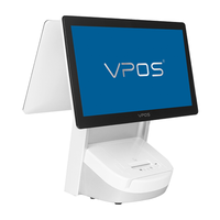 Boîtier en plastique Capacité de 15.6 pouces Double écran tactile Pos Machine Android Windows Pos Systems