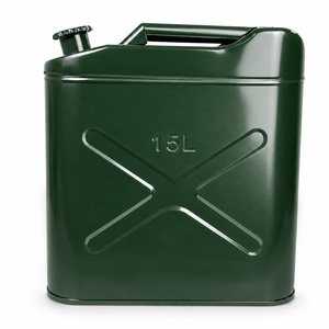 Bidon métallique de 15 L approuvé par l'ONU, réservoir de carburant en acier anti-fuite pour essence et pétrole, réservoir de stockage de carburant portable avec bec verseur - Product Image 1