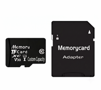 Kartu Memori TF Kapasitas Kustom 128MB-512GB U3 V30 Kelas 10 Paket Blister Logo Kustom dengan Adaptor SD Plastik Hitam