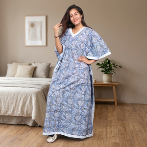 Caftán Maxi Holgado con Cuello en V, 100% Algodón, Estampado Paisley, Vestido de Noche para Mujer Africana, Vestidos Étnicos, Vestidos Caftán - Product Image 3