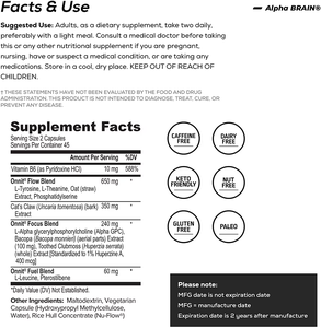 Nootropic 캡슐 뇌 알파 L 테아닌과 Bacopa Monnieri 초점 농도 향상 메모리 Nootropic 두뇌 보충 교재 - Product Image 5