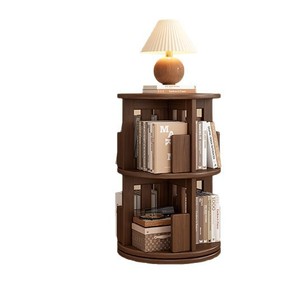 <b>Solid</b> <b>Wood</b> Rubberwood Rotating Bookshelf 360 Degree Floor Standing Storage Unit For Home Living Room And Children - Product Image 5