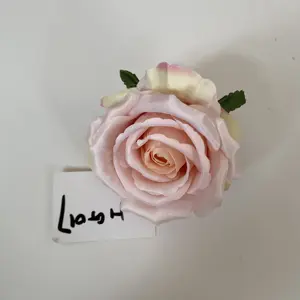 Rosas artificiales de seda, guirnalda de flores colgantes, cabeza de Rosa falsa para Polonia