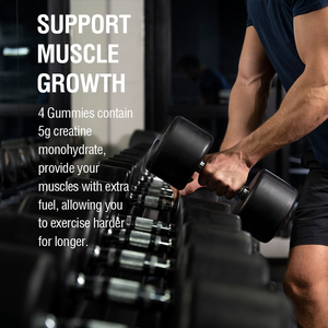 Gummies de créatine monohydrate et comprimés à croquer de L-carnitine et de taurine les plus vendus d'Amazon pour adultes, pour la force musculaire <span class=keywords><strong>avant</strong></span> et après l'exercice - Product Image 3
