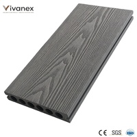 Tarima de WPC Vivanex con Aspecto de Madera Gris, Impermeable, Ecológica, Antideslizante, Libre de Mantenimiento, para Exteriores, Jardines y Terrazas