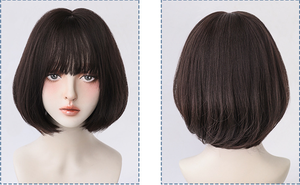 Pelucas <span class=keywords><strong>de</strong></span> <span class=keywords><strong>Cabello</strong></span> Sintético Ainizi al por Mayor, Estilo Coreano, Alta Calidad, 12 Pulgadas, Corte Bob <span class=keywords><strong>Corto</strong></span>, con Flequillo, <span class=keywords><strong>para</strong></span> <span class=keywords><strong>Mujer</strong></span> - Product Image 6