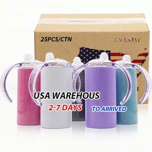 Envío Gratis desde Almacén en EE. UU., Tazas Sublimables de 12oz/360ml, Tazas Infantiles con Brillo para Sublimación, con Dos Tapas - Product Image 5