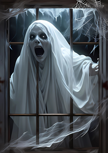 벽 및 문 파티 할로윈 장식용 맞춤형 공포 스릴러 창 커튼 커버 - Product Image 6