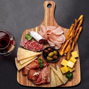 Planche à fromage en bois avec poignée, plateau de service durable pour fromage, viande, pain et pizza - Product Image 1