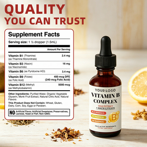 Tintura Líquida de Complejo Vitamínico <span class=keywords><strong>B</strong></span> al por Mayor con Vitaminas <span class=keywords><strong>B</strong></span> Activas, Folato, Niacina, Fórmula Natural, Gotas Nutricionales para Adultos - Product Image 4