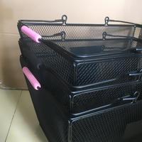 Panier de courses portable en gros pour supermarché, cuisine, métal, plastique, fil de fer, panier de rangement décoratif