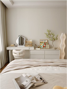 Juego de tocador de maquillaje de esquina de madera maciza de alta calidad, tocador triangular moderno para el hogar con armario de cubo de almacenamiento con espejo - Product Image 3