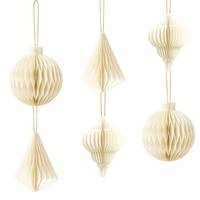 Umiss – Nouveaux ensembles d'ornements de Noël écologiques : lanternes et boules en papier pour sapin, avec aimants, pour la maison