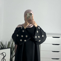 Nouveau Style Robes d'Été Nida pour Femmes, Broderie Florale, Vêtement Islamique, Abaya, Robe Musulmane Modeste