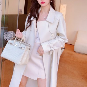 معاطف جلدية نسائية فاخرة عصرية قابلة للعكس من جلد الغنم الطبيعي معاطف طويلة - Product Image 3