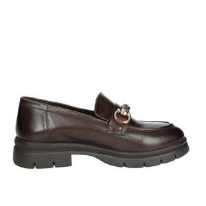 Mocassins Donna Serena pour femmes en cuir marron à semelle épaisse, chaussures décontractées - Product Image 4