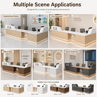 Comptoir de réception moderne personnalisé pour infirmières avec éclairage LED, mobilier de bureau pour hôpital, clinique, réception