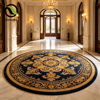 QIANQIAO Tapis circulaire moderne de luxe en laine 100% Nouvelle-Zélande, fait main, tufté, écologique, antidérapant, sur mesure, vente en gros